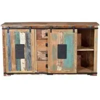 Leniasi Medium Sideboard with Sliding Doors - Recycled Wood