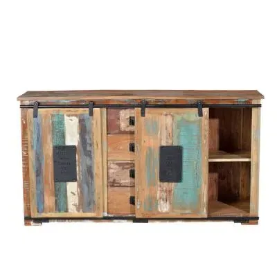 Leniasi Medium Sideboard with Sliding Doors - Recycled Wood image