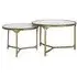 Livorno Round Nest of 2 Tables - White, Marble