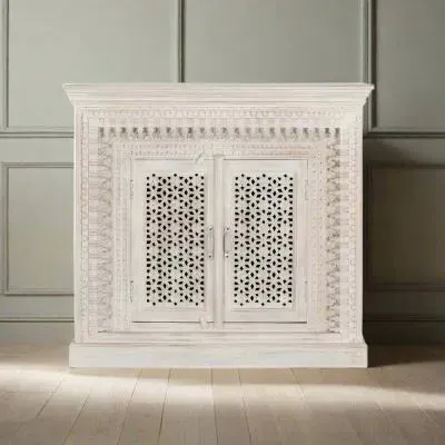 Lomax 2 Door Small Sideboard - Antique White, Mango Wood image