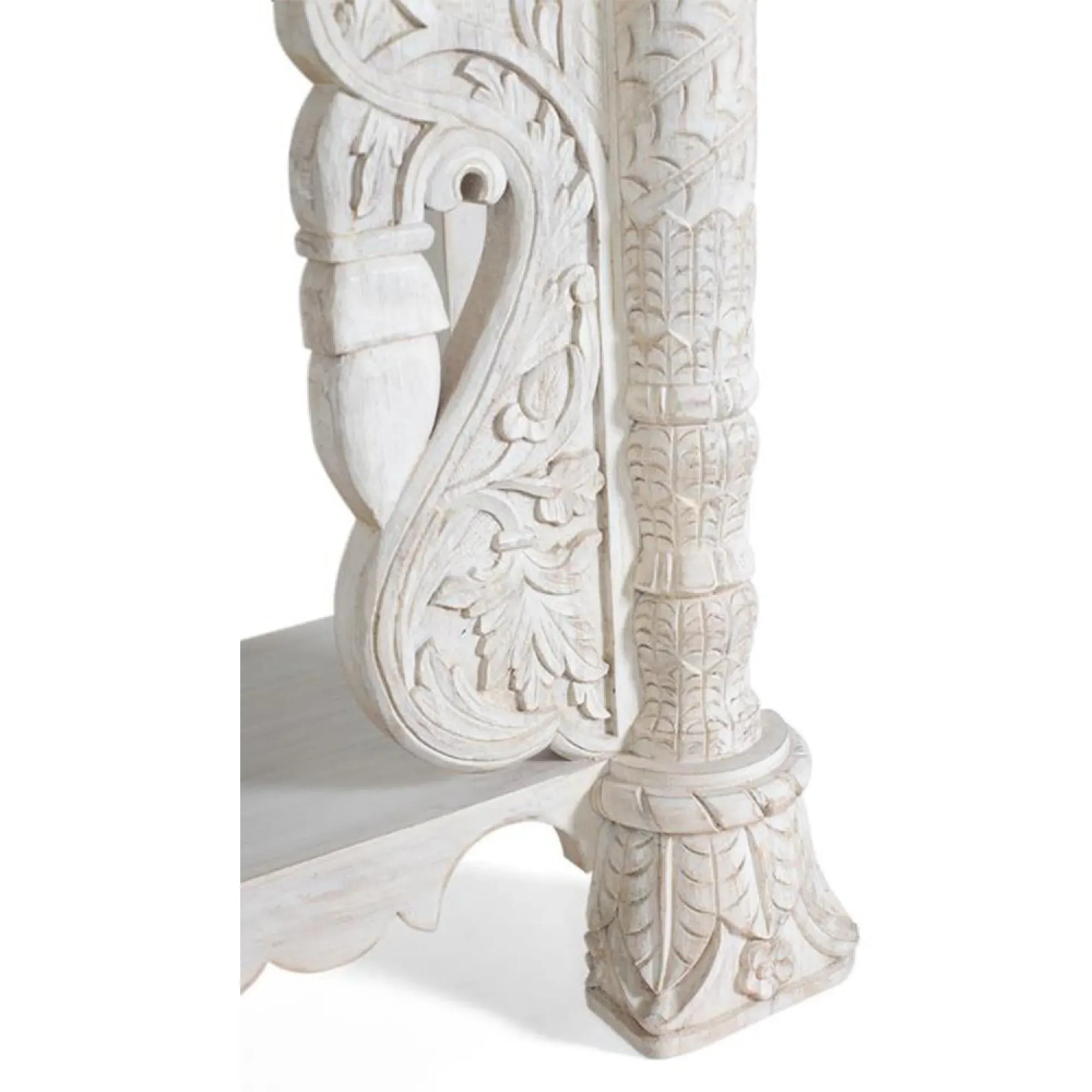 Lomax Large Console Table - Antique White, Mango Wood