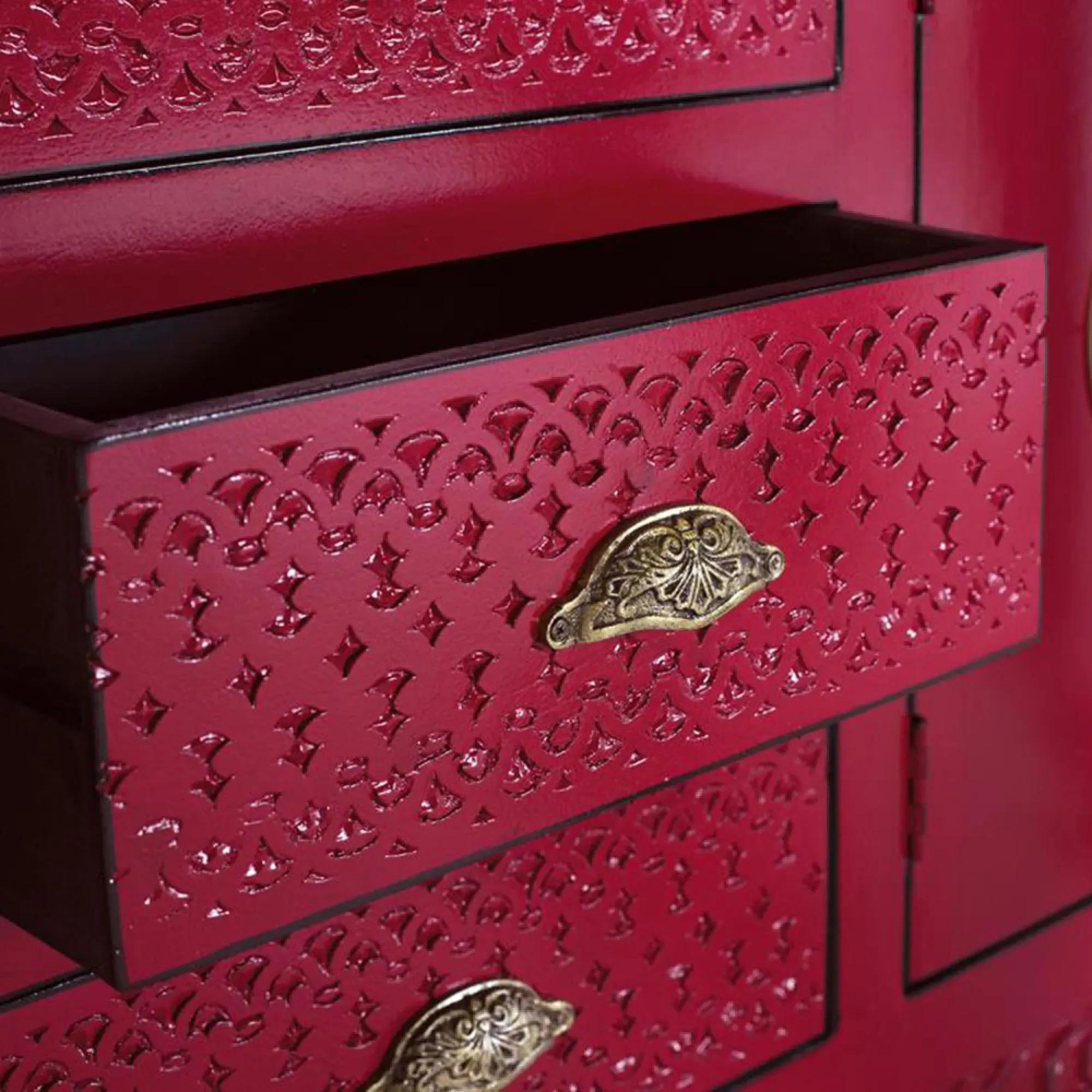 Lubesh 4 Door Sideboard - Red, Mango Wood