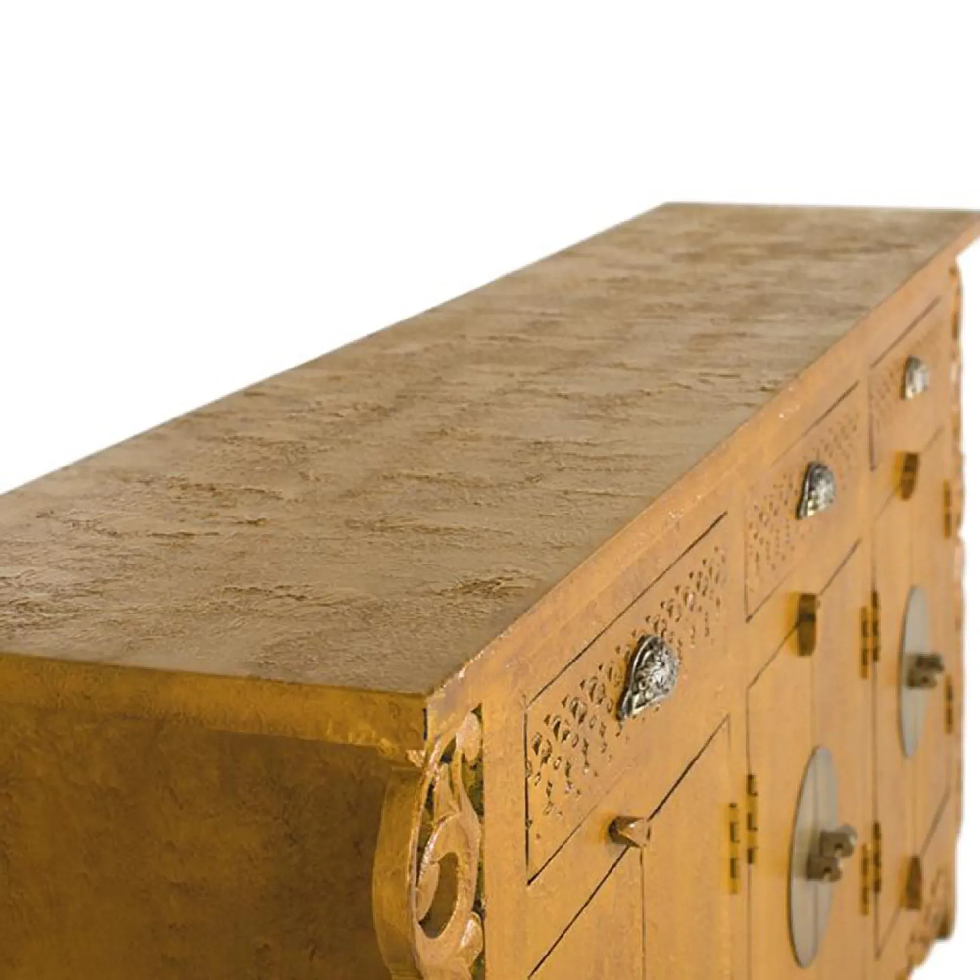 Lubesh Extra Large 6 Door Sideboard - Ochre, Mango Wood