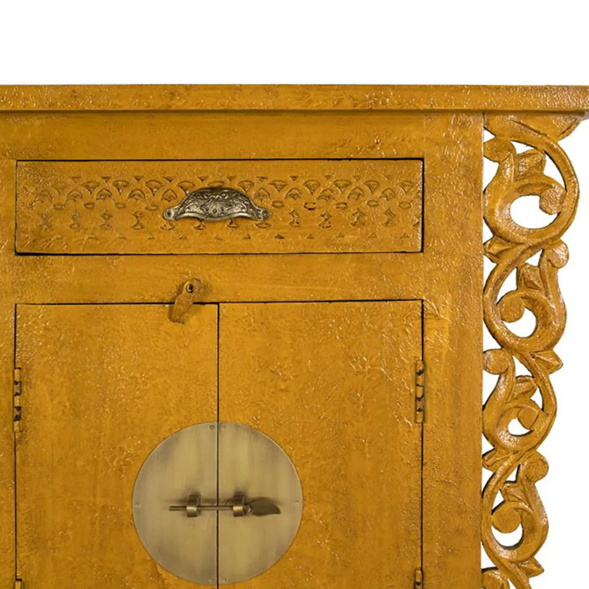 Lubesh Extra Large 6 Door Sideboard - Ochre, Mango Wood