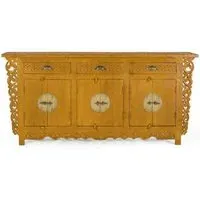 Lubesh Extra Large 6 Door Sideboard - Ochre, Mango Wood