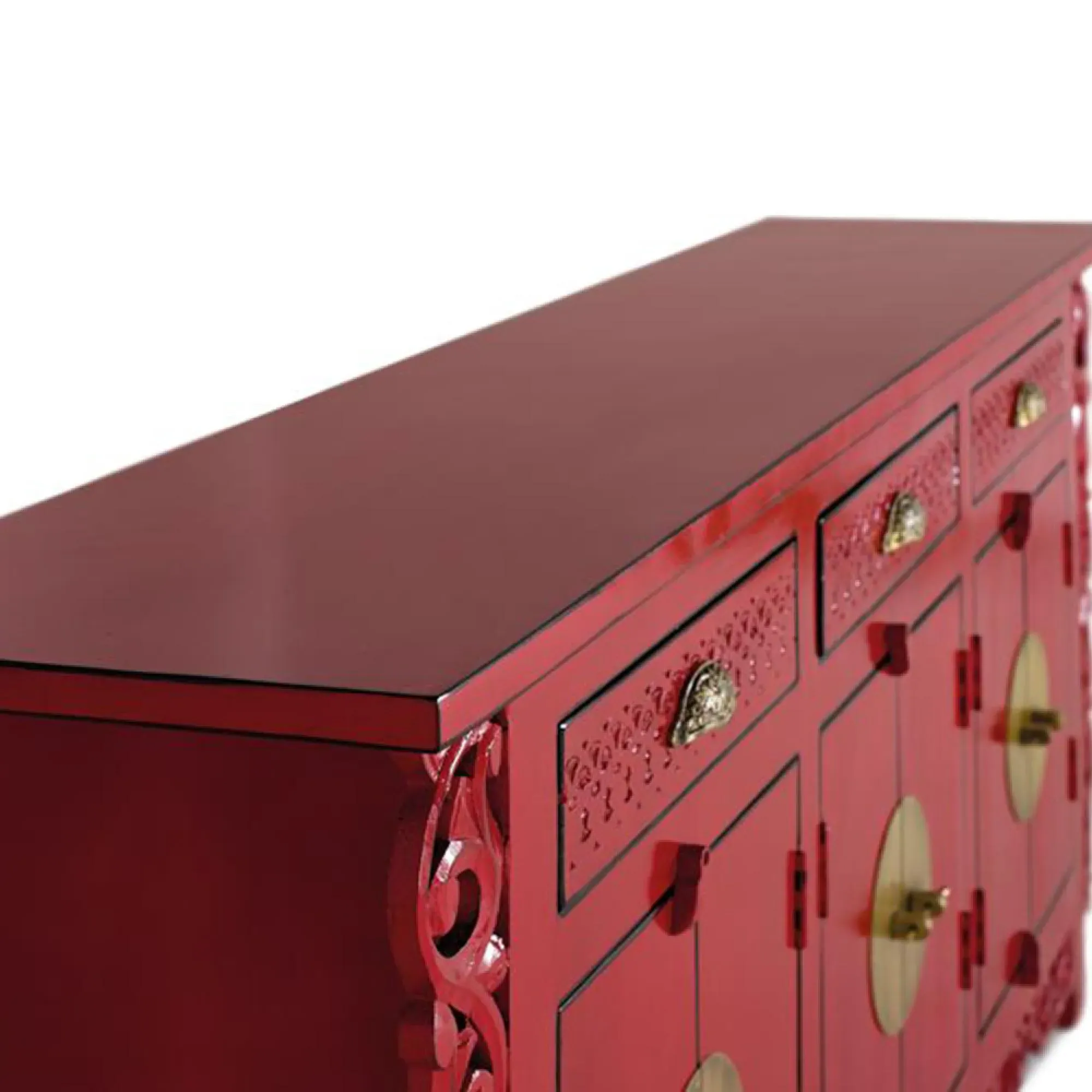 Lubesh Extra Large 6 Door Sideboard - Red, Mango Wood