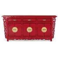 Lubesh Extra Large 6 Door Sideboard - Red, Mango Wood