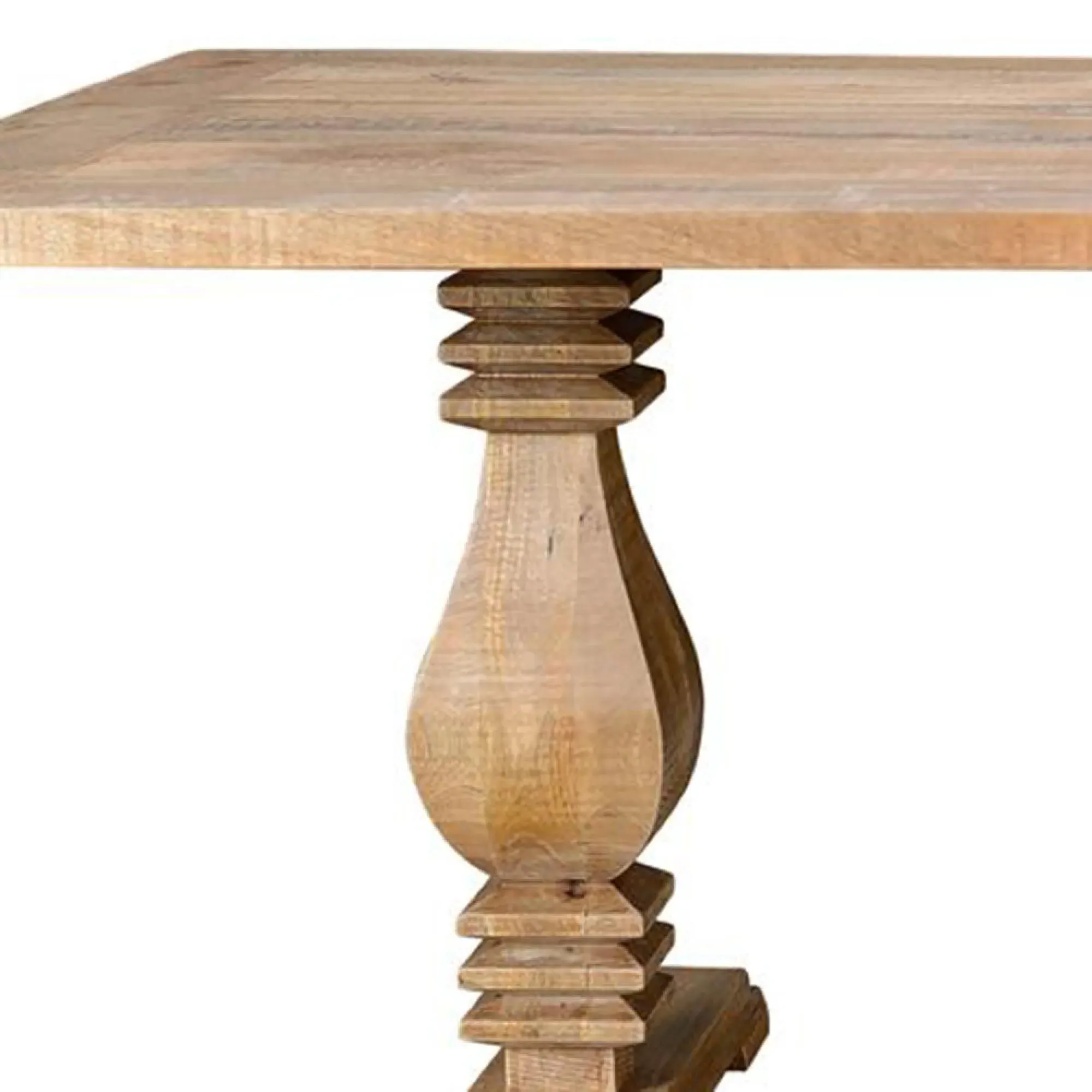 Lucca 8-Seater Double Pedestal Dining Table - Natural, Mango Wood