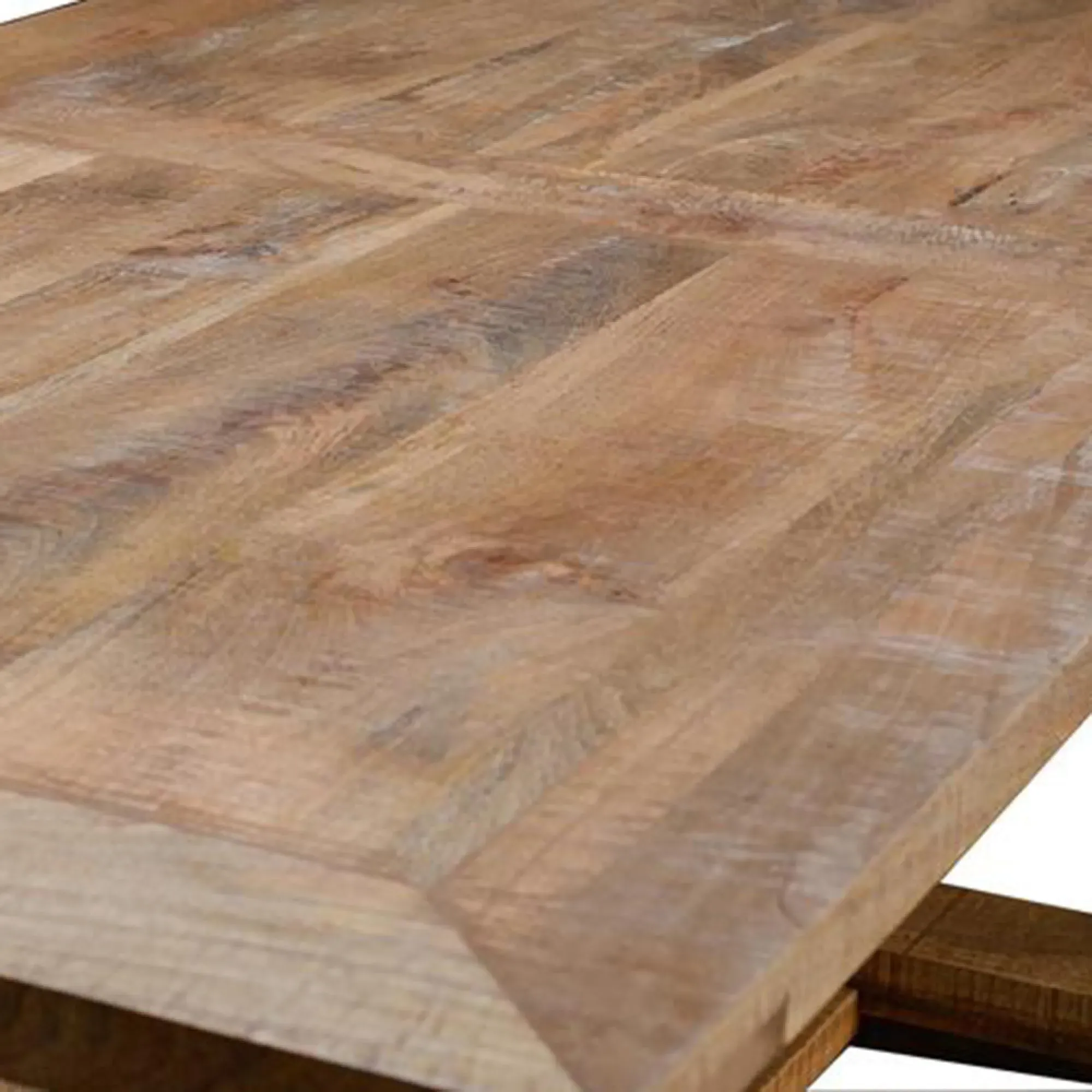 Lucca 8-Seater Double Pedestal Dining Table - Natural, Mango Wood