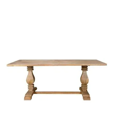 Lucca 8-Seater Double Pedestal Dining Table - Natural, Mango Wood