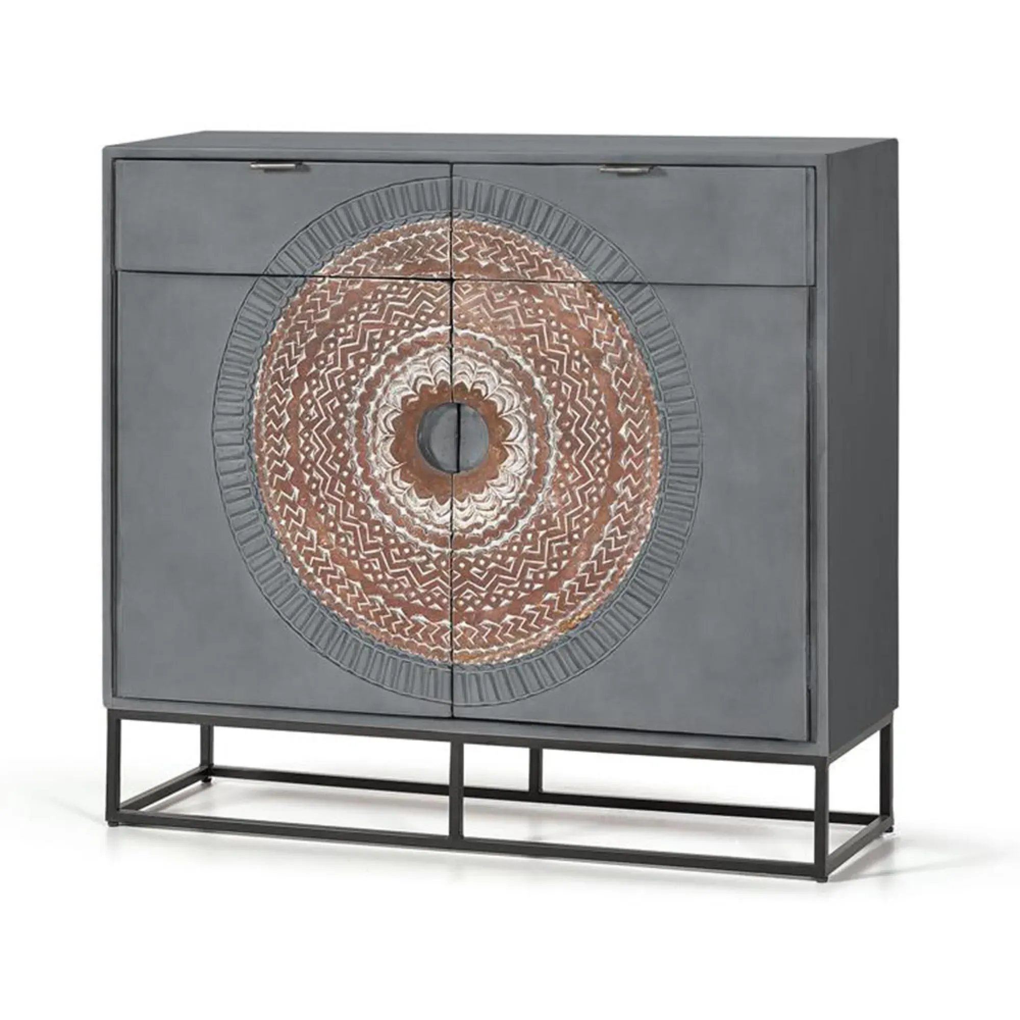 Lytton Small 2 Door Sideboard - Grey, Mango Wood