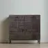 Macedonia Carved 2 Door Small Sideboard - Dark Walnut, Mango Wood