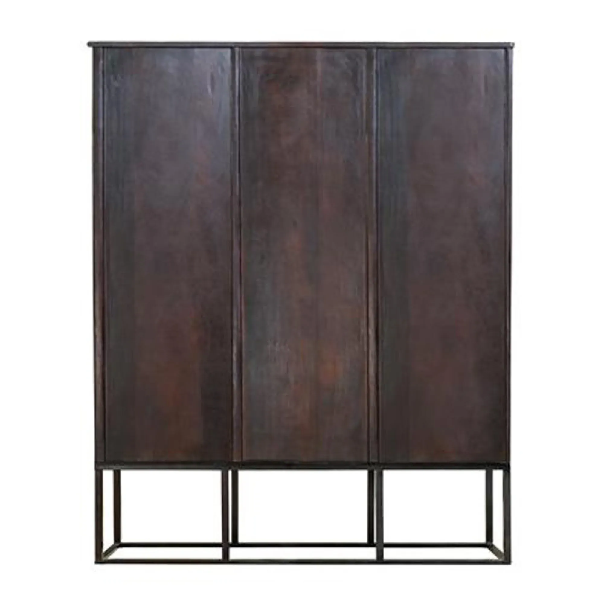 Macedonia Carved 3 Door Hall Cabinet - Dark Walnut, Mango Wood