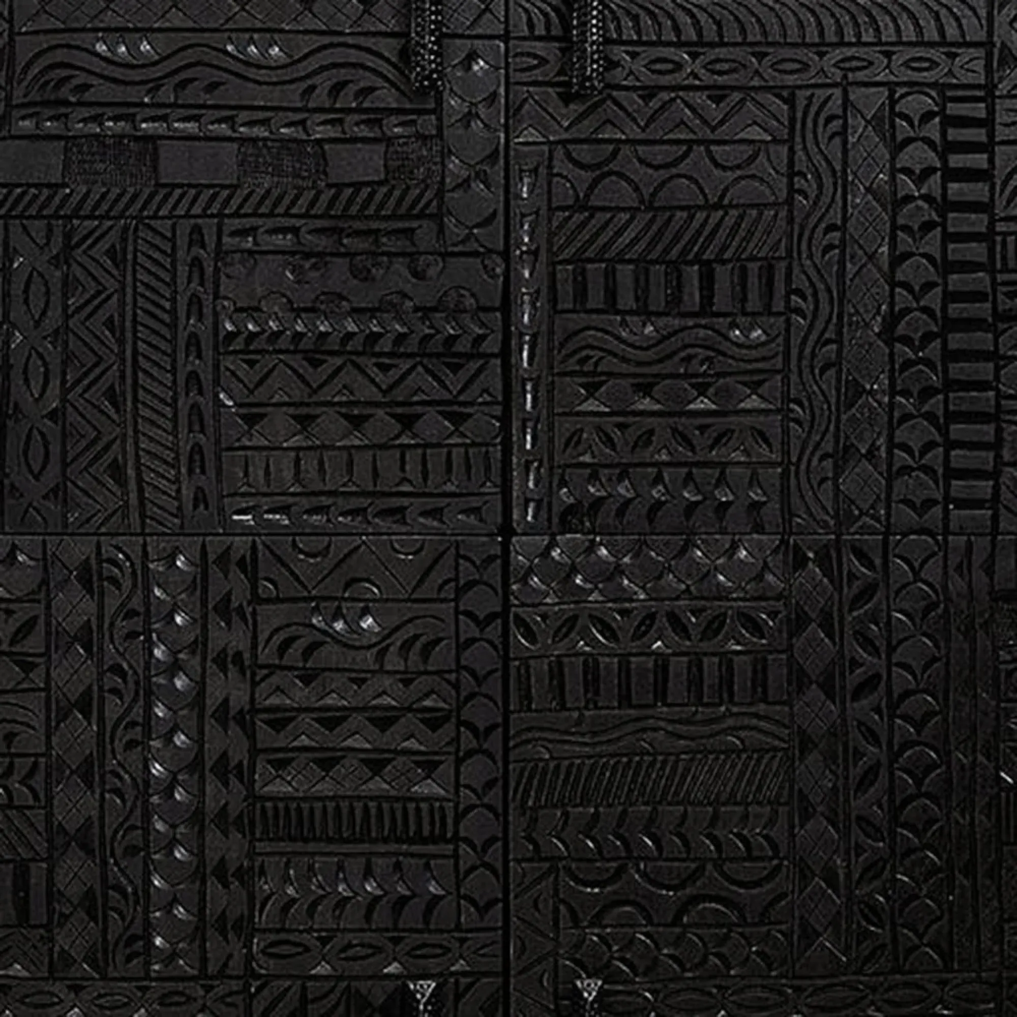 Macedonia Carved 4 Door Hall Cabinet - Dark Mango Wood