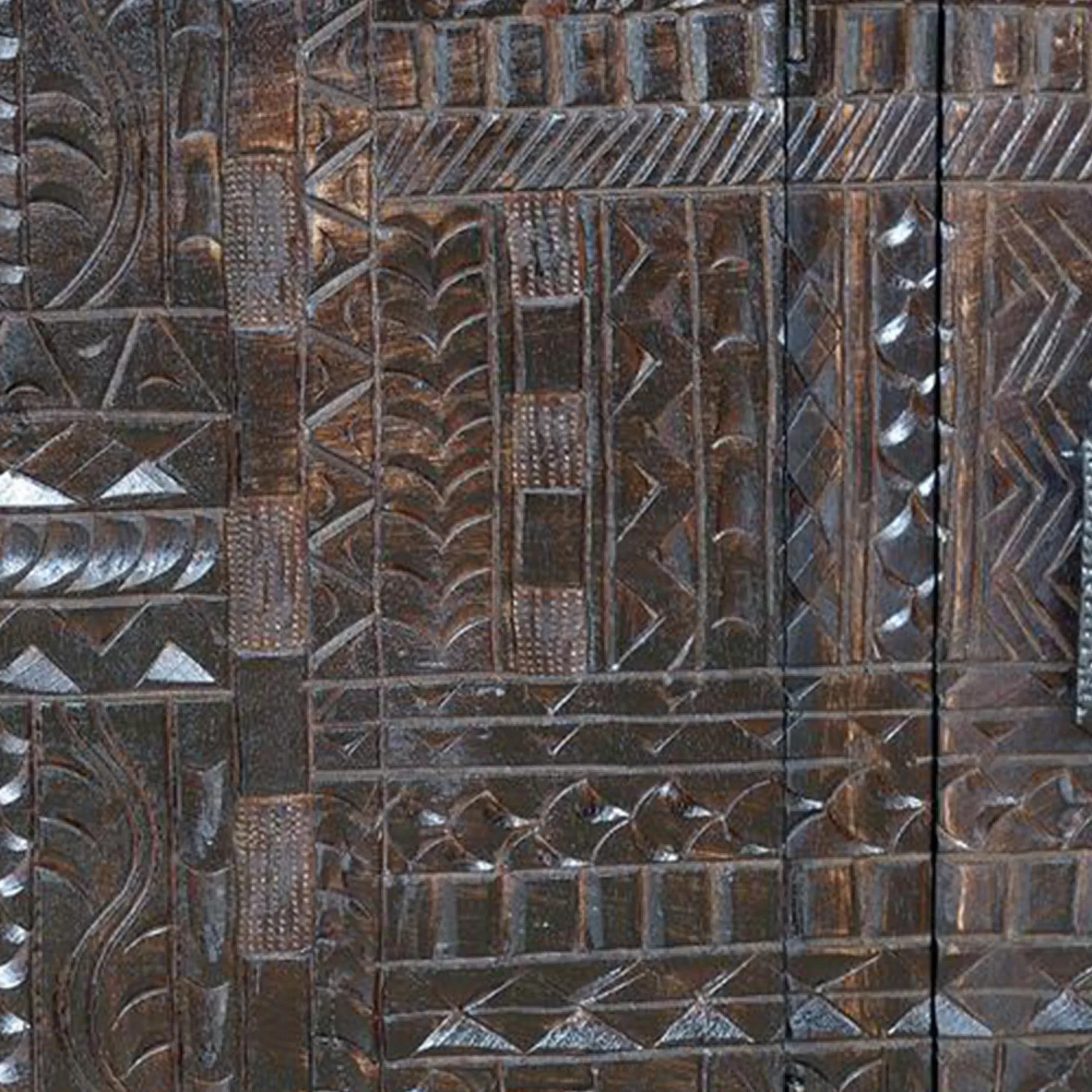 Macedonia Carved 4 Door Sideboard - Dark Walnut, Mango Wood