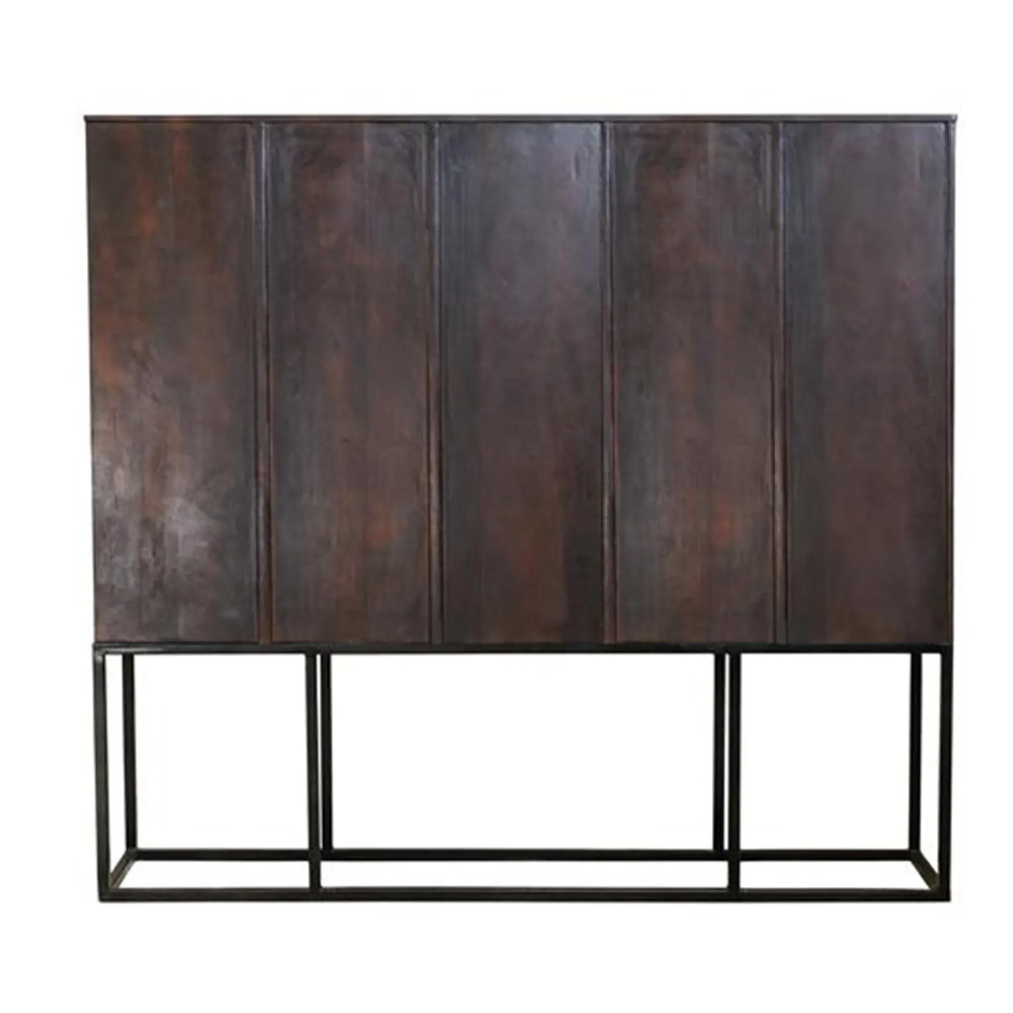 Macedonia Carved Large 4 Door Hall Cabinet - Dark Walnut