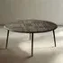 Macedonia Carved Round Coffee Table - Dark Walnut, Mango Wood