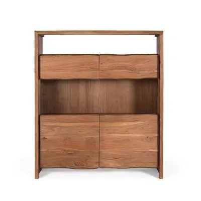 Macerata 2 Door Buffet Hutch - Natural, Acacia Wood