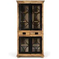 Maci 4 Door Display Cabinet - Natural, Mango Wood