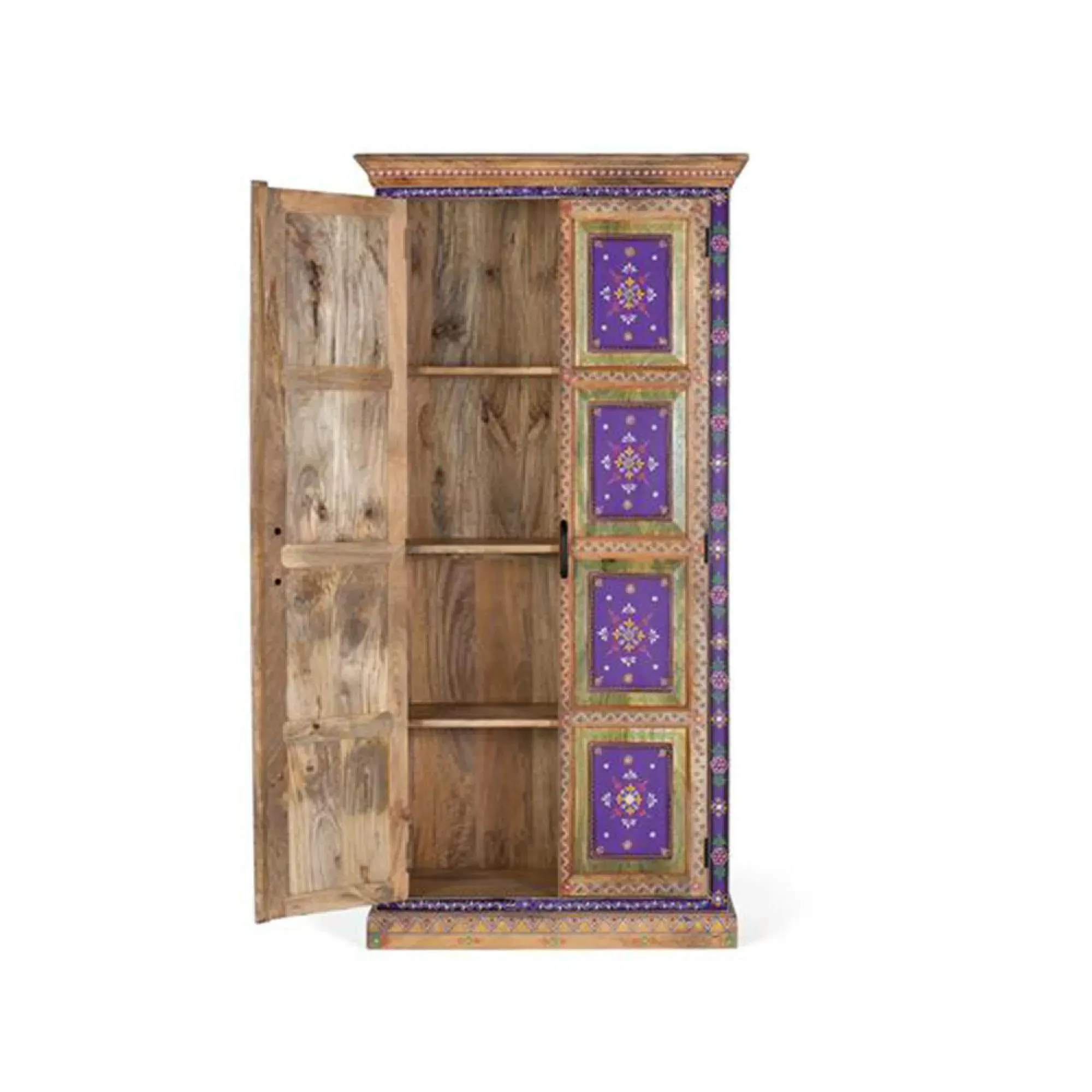 Madelynn 2 Door Wardrobe - Multicolour, Mango Wood