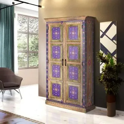 Madelynn 2 Door Wardrobe - Multicolour, Mango Wood image