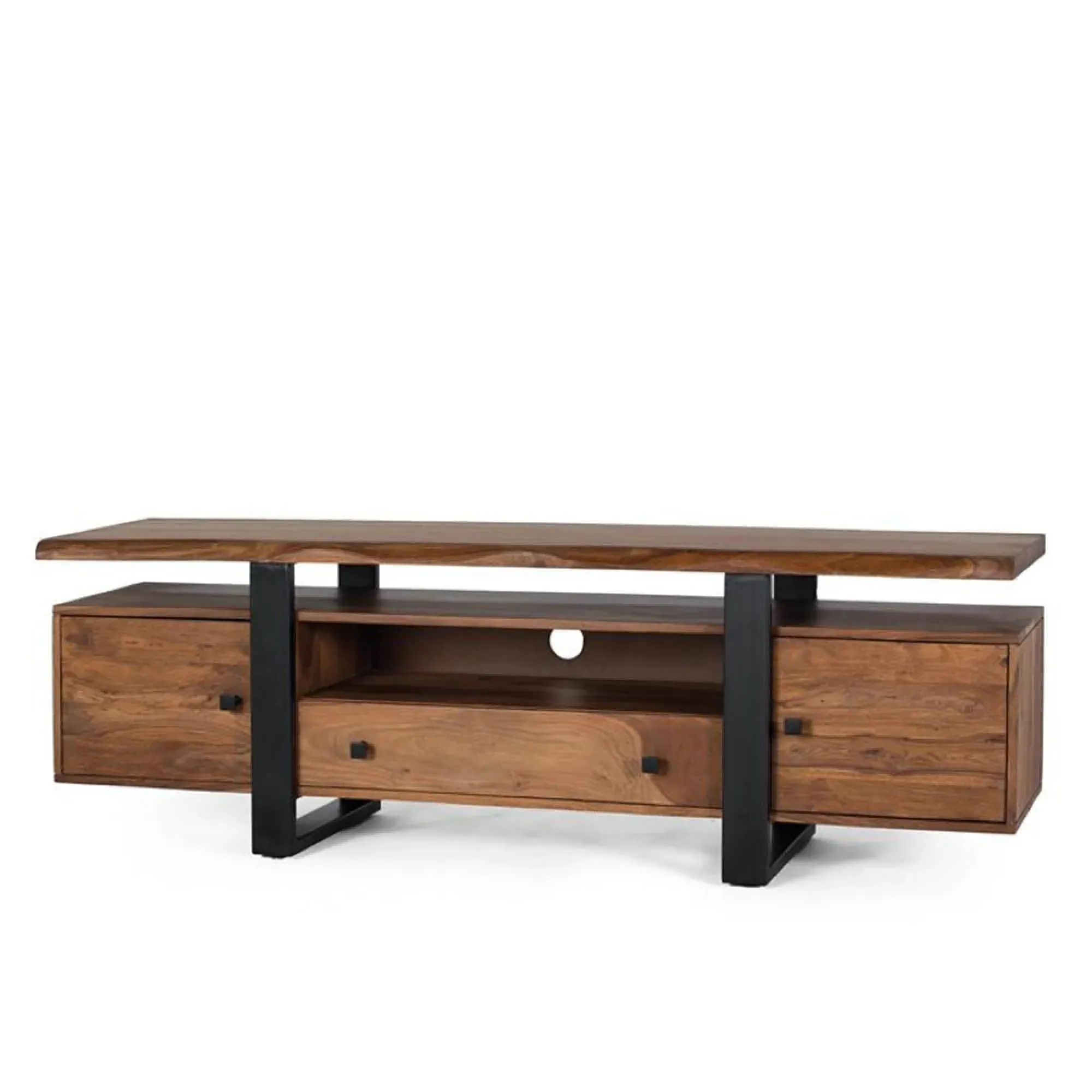 Mangwena Large TV Unit with Storage - Walnut, Reclaimed Wood