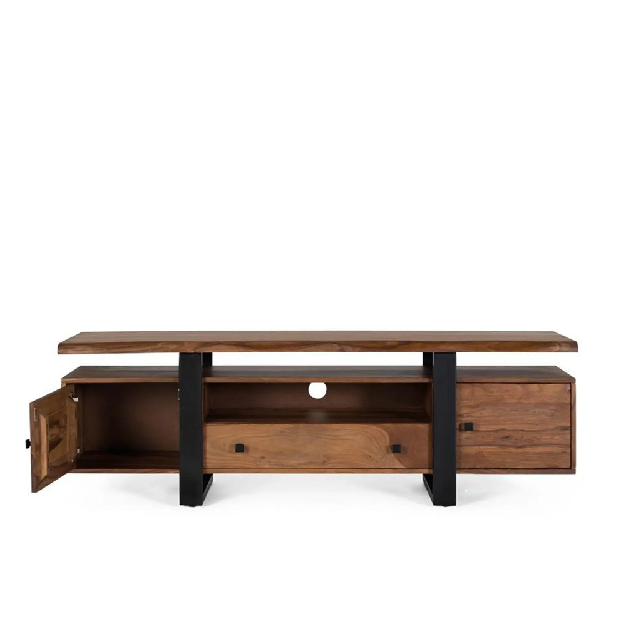 Mangwena Large TV Unit with Storage - Walnut, Reclaimed Wood