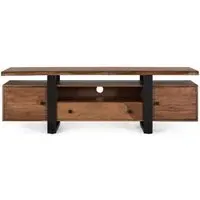 Mangwena Large TV Unit with Storage - Walnut, Reclaimed Wood
