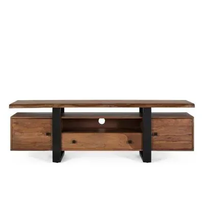 Mangwena Large TV Unit with Storage - Walnut, Reclaimed Wood