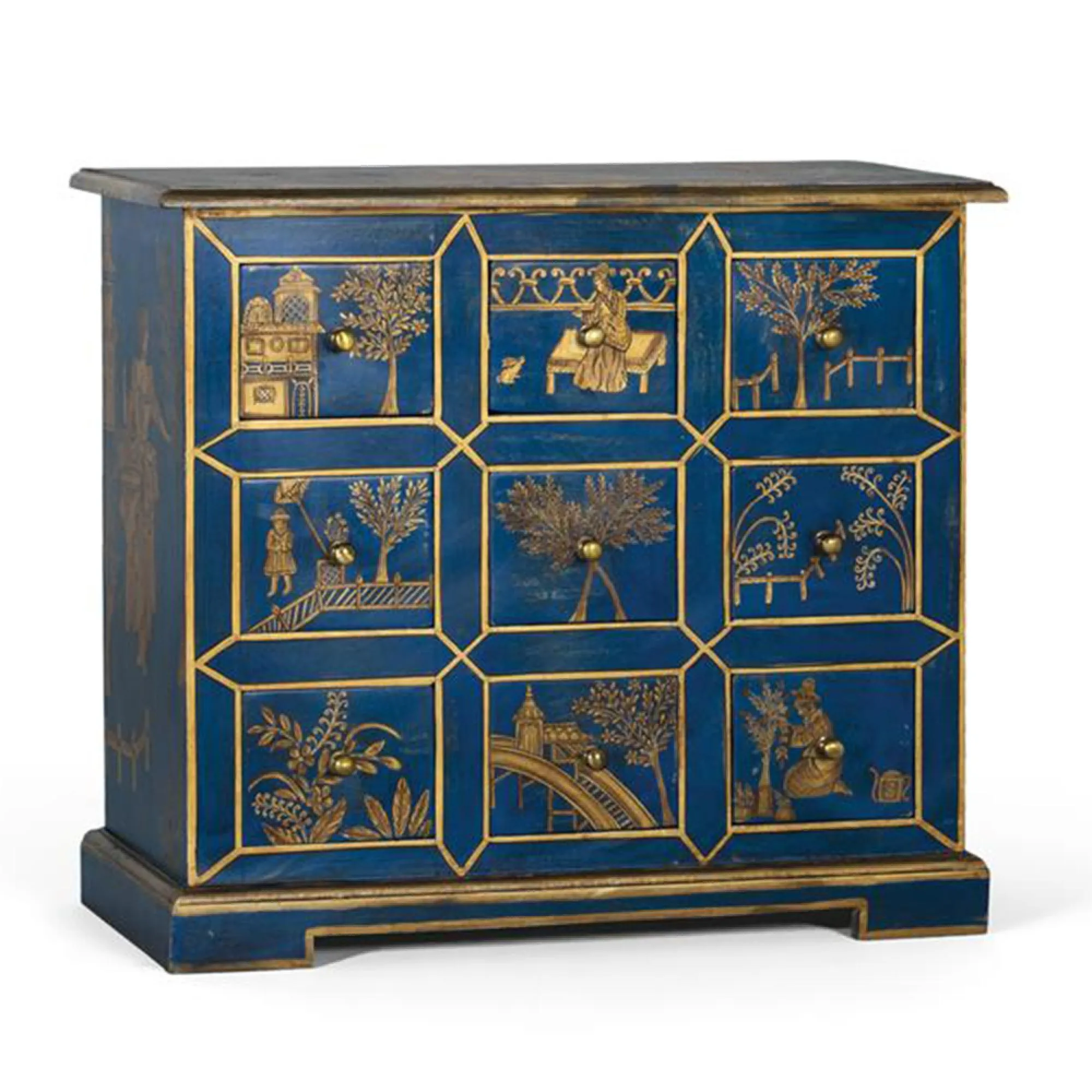 Matera Multi Drawer Chest - Blue, Mango Wood