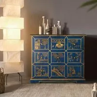 Matera Multi Drawer Chest - Blue, Mango Wood