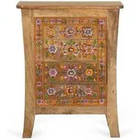 Matilda 4 Drawer Bedside Table - Multicolour, Mango Wood