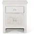 Medio Carved 2 Drawer Bedside Cabinet - White, Mango Wood