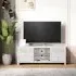 Medio Large TV Unit - White, Mango Wood