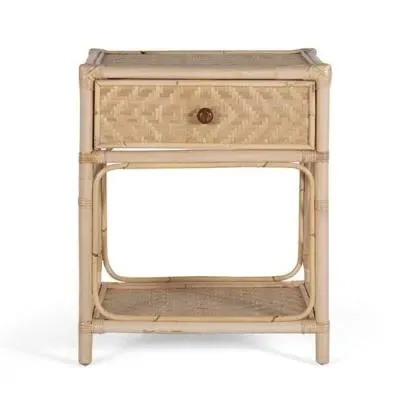 Mesevle 1 Drawer Bedside Table - Natural, Rattan