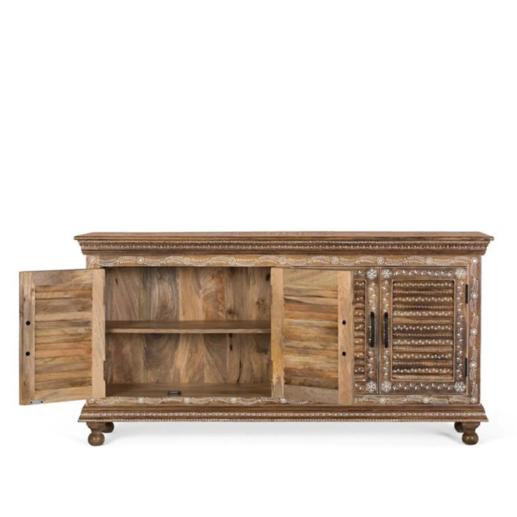 Milan 4 Door Sideboard - Natural, Mango Wood