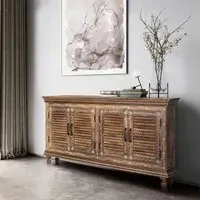 Milan 4 Door Sideboard - Natural, Mango Wood