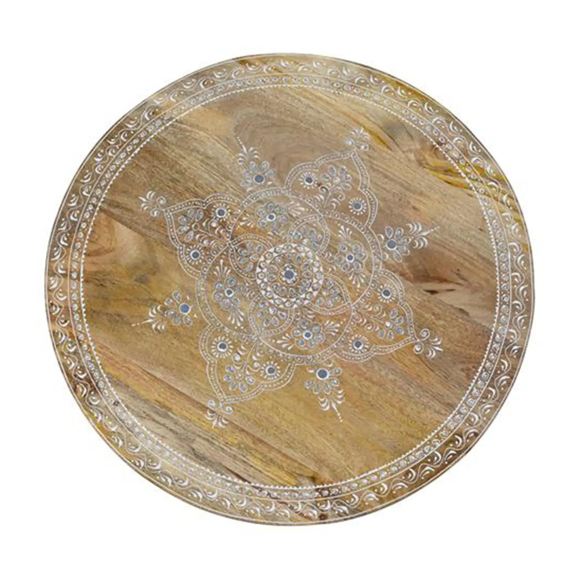 Minziro Round Coffee Table Set of 2 - Natural, Mango Wood