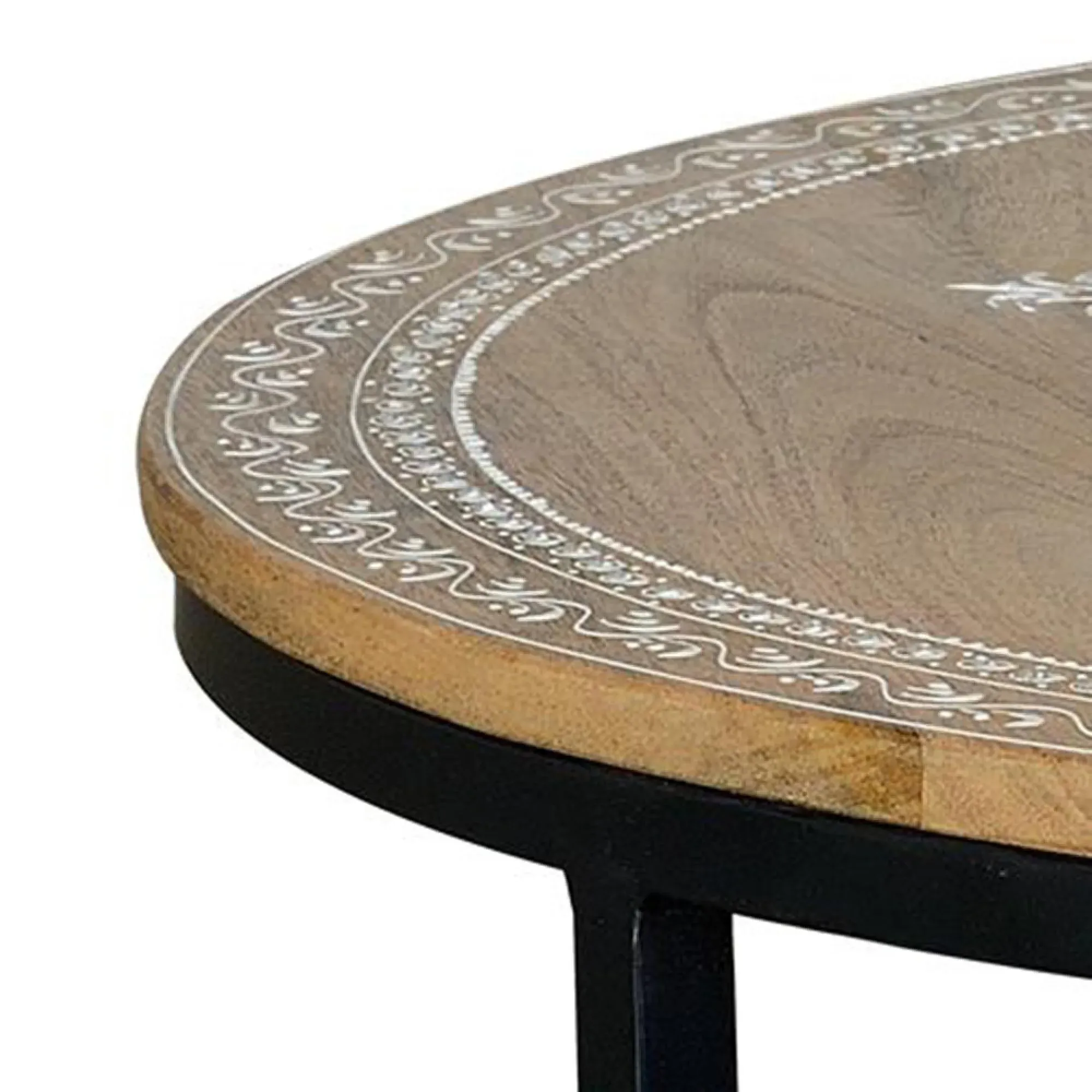 Minziro Round Coffee Table Set of 2 - Natural, Mango Wood