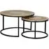 Minziro Round Coffee Table Set of 2 - Natural, Mango Wood