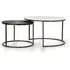 Minziro Round Coffee Table Set of 2 - White and Black