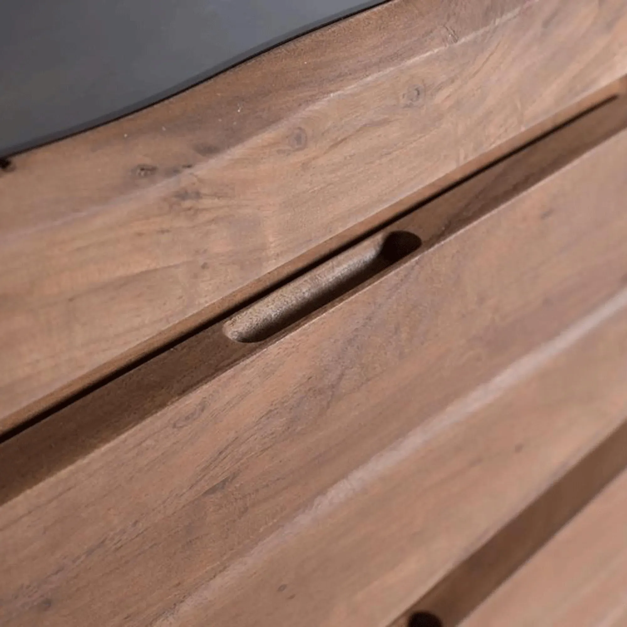 Monza 2 Door Wide Display Cabinet - Natural, Acacia Wood