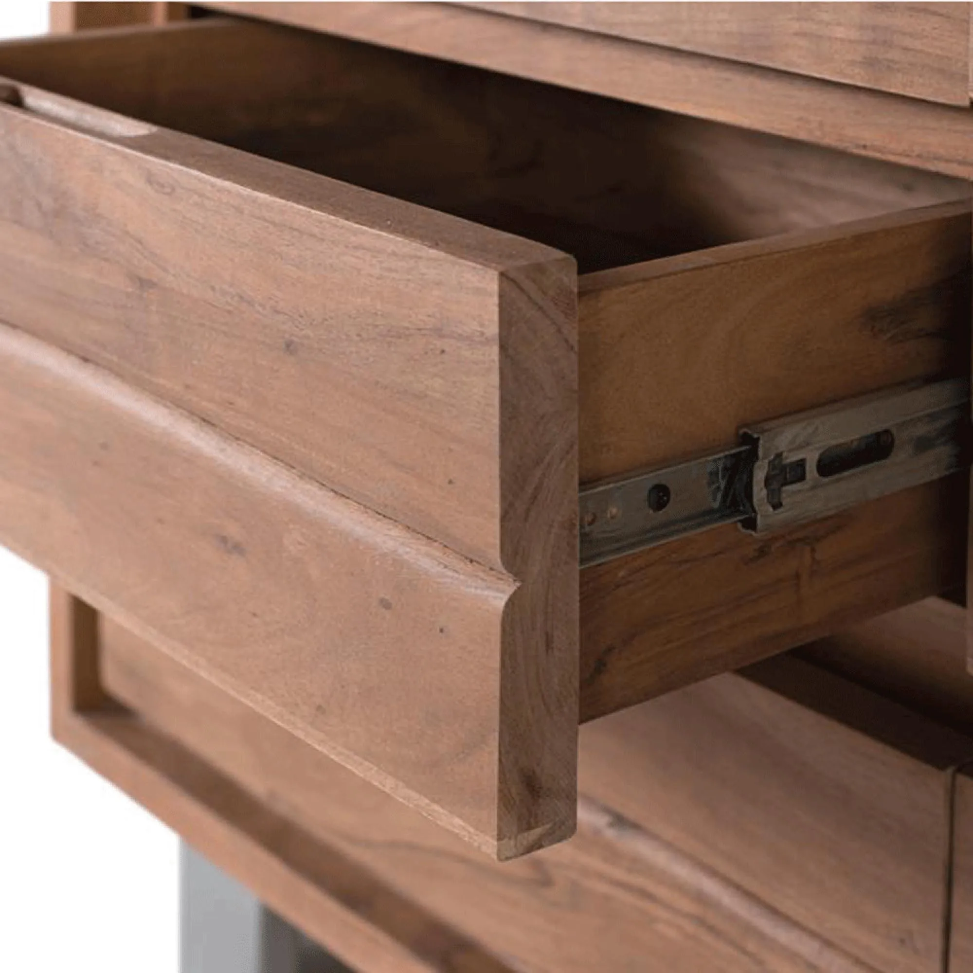 Monza 2 Door Wide Display Cabinet - Natural, Acacia Wood