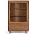 Monza 2 Door Wide Display Cabinet - Natural, Acacia Wood
