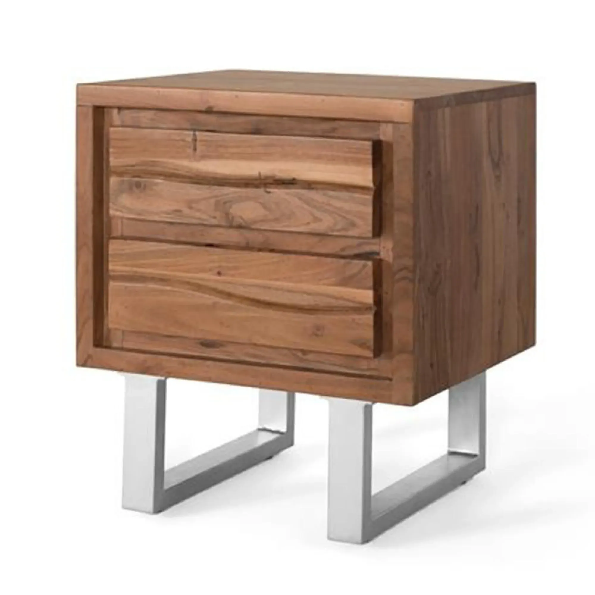 Monza 2 Drawer Bedside Cabinet - Natural, Acacia Wood