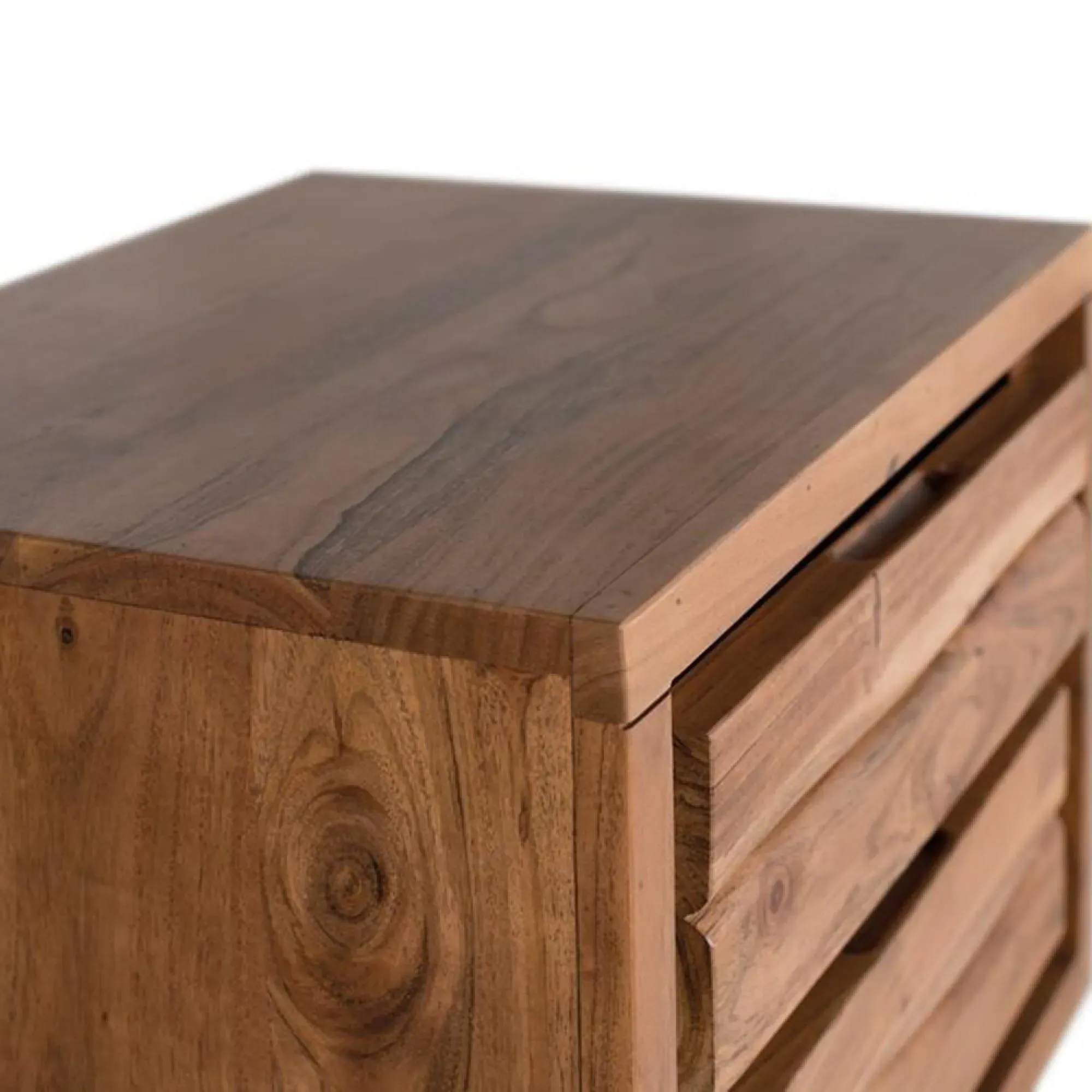 Monza 2 Drawer Bedside Cabinet - Natural, Acacia Wood