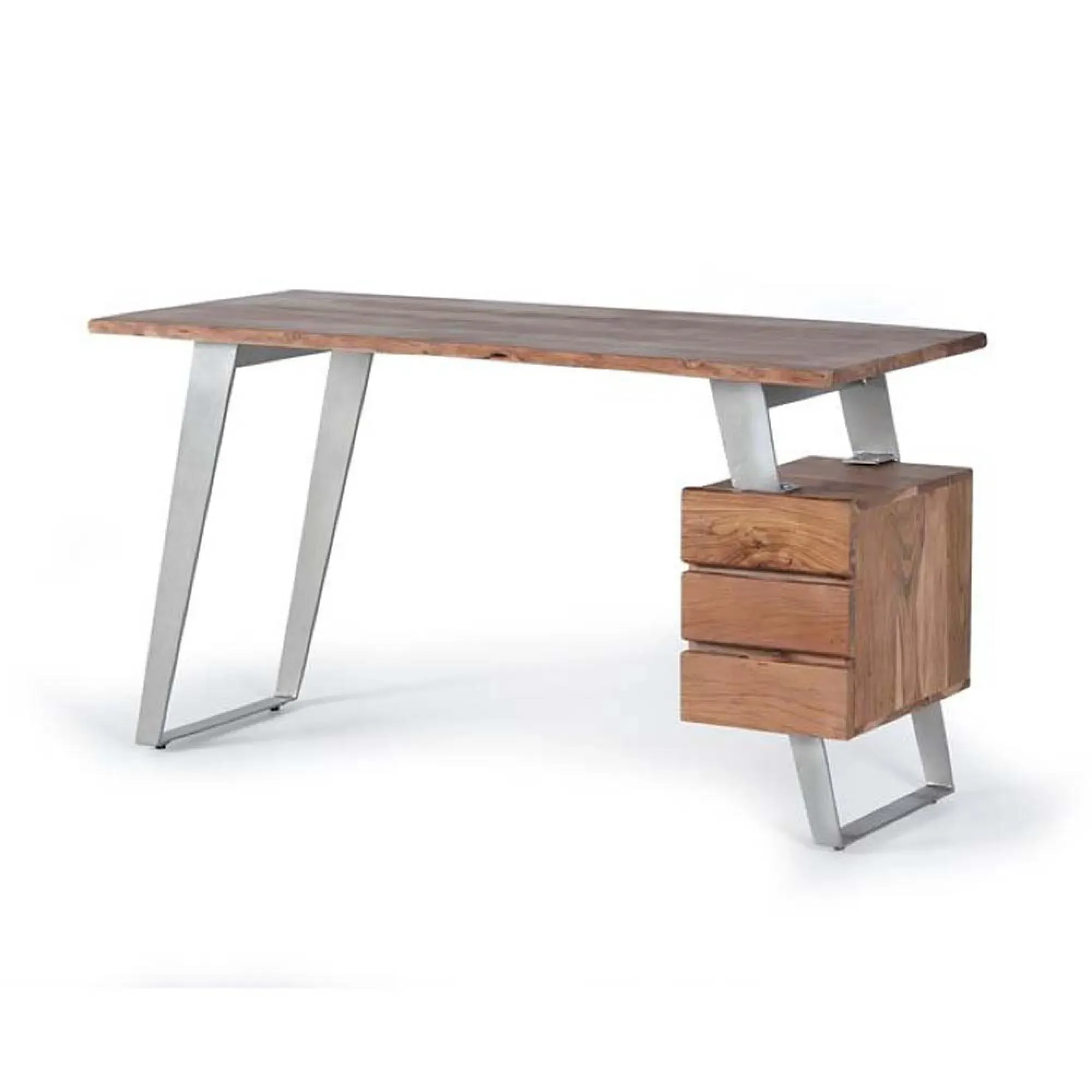 Monza 3 Drawer Desk - Natural, Acacia Wood