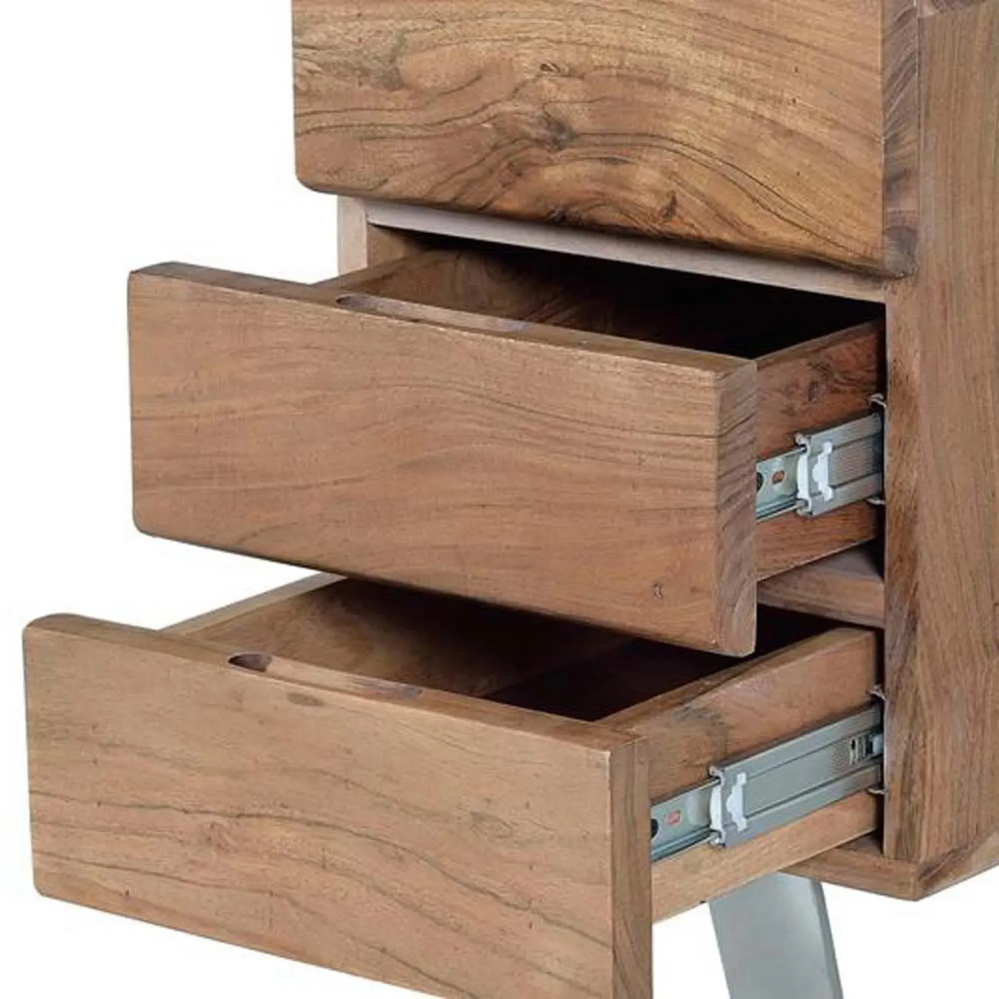 Monza 3 Drawer Desk - Natural, Acacia Wood