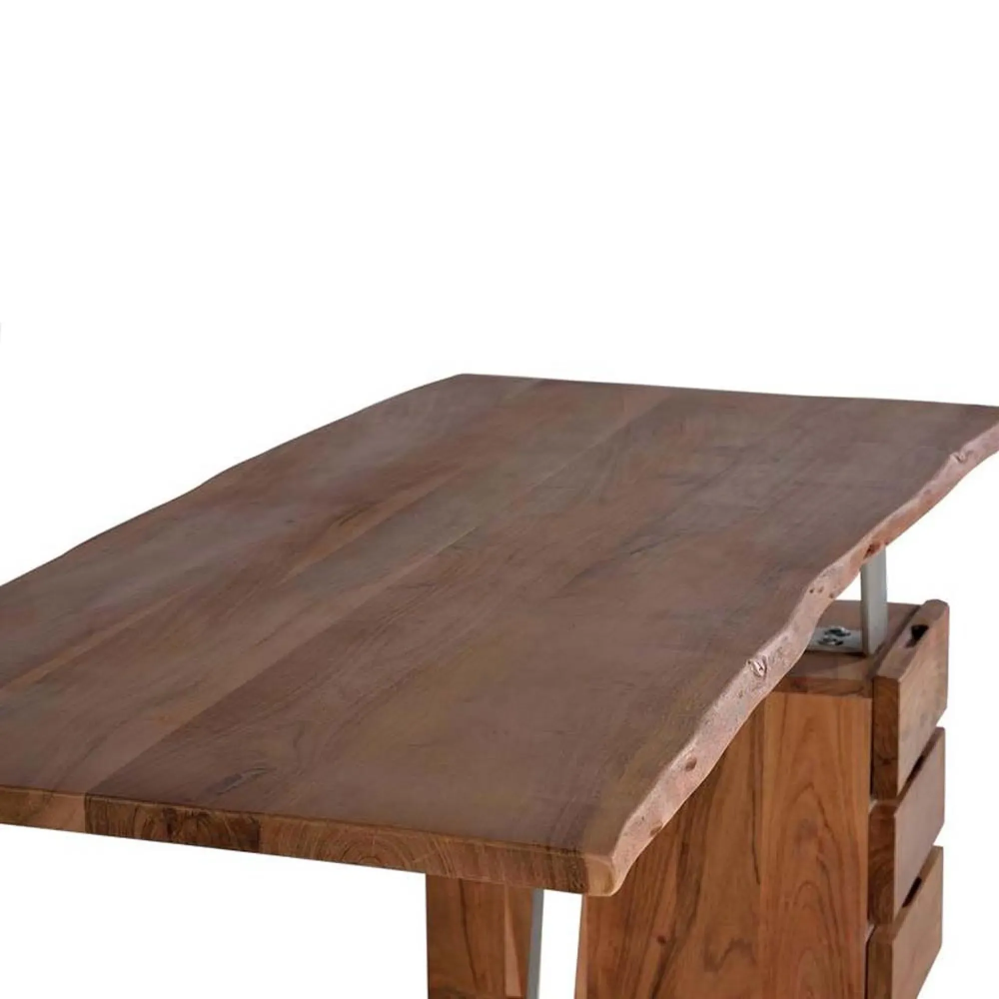 Monza 3 Drawer Desk - Natural, Acacia Wood