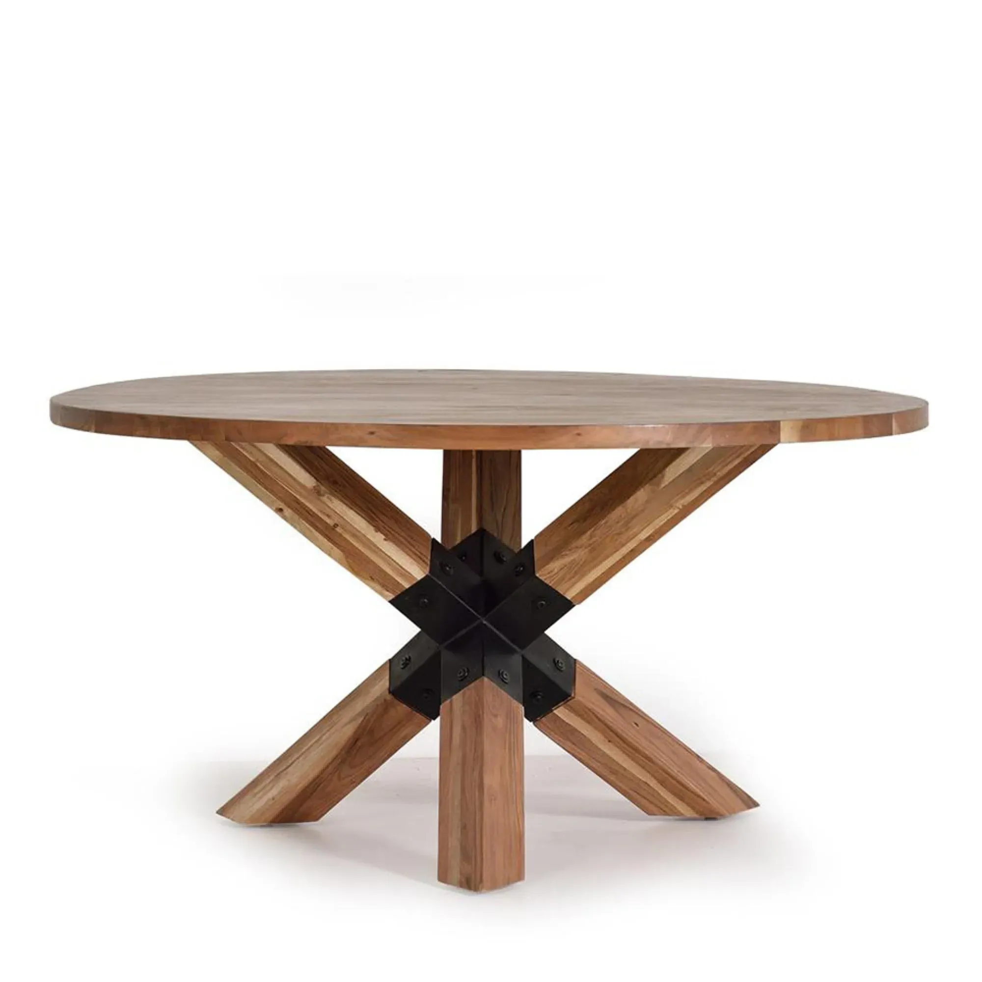 Monza 4 Seater Round Dining Table - Natural, Acacia Wood
